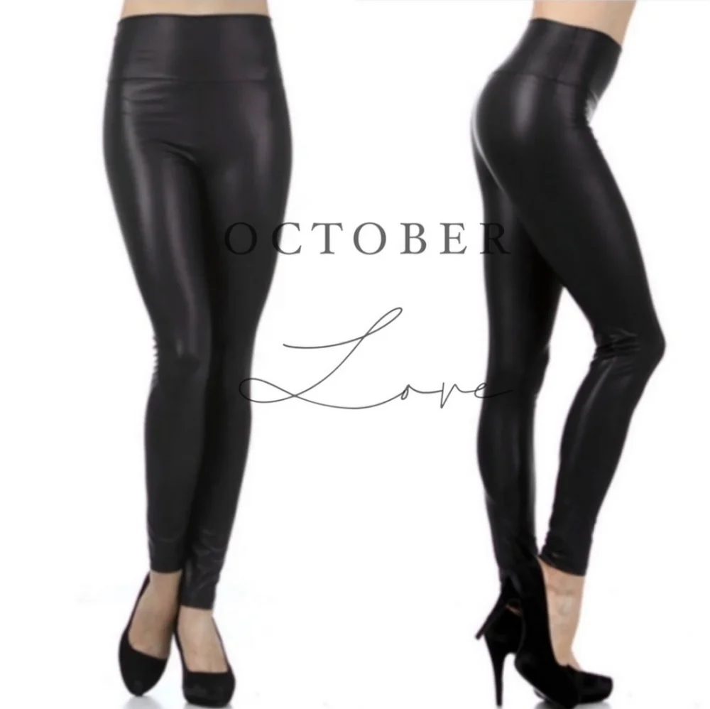 Faux Leather Leggings - Picture 2 of 3